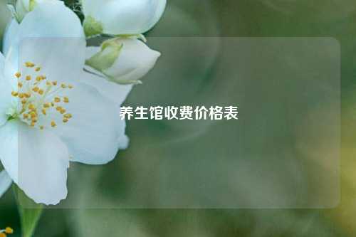 养生馆收费价格表